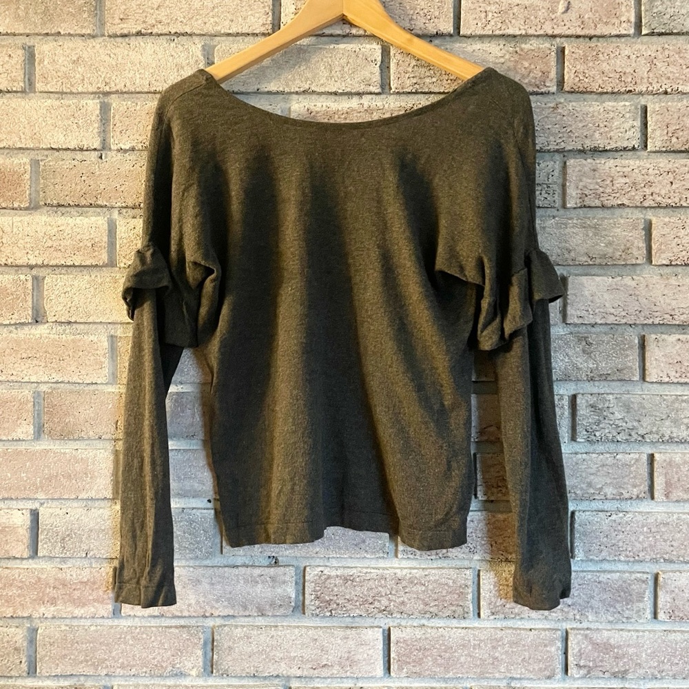 Ruffle sleeve sweater